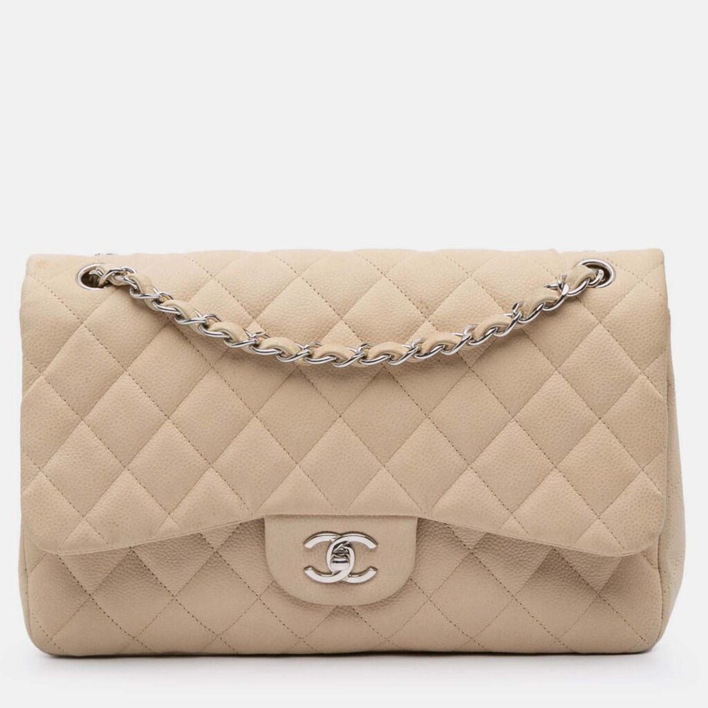 Chanel Classic Double Flap Jumbo Caviar Shoulder Bag Chanel Classic Double Flap Jumbo Caviar Shoulder Bag