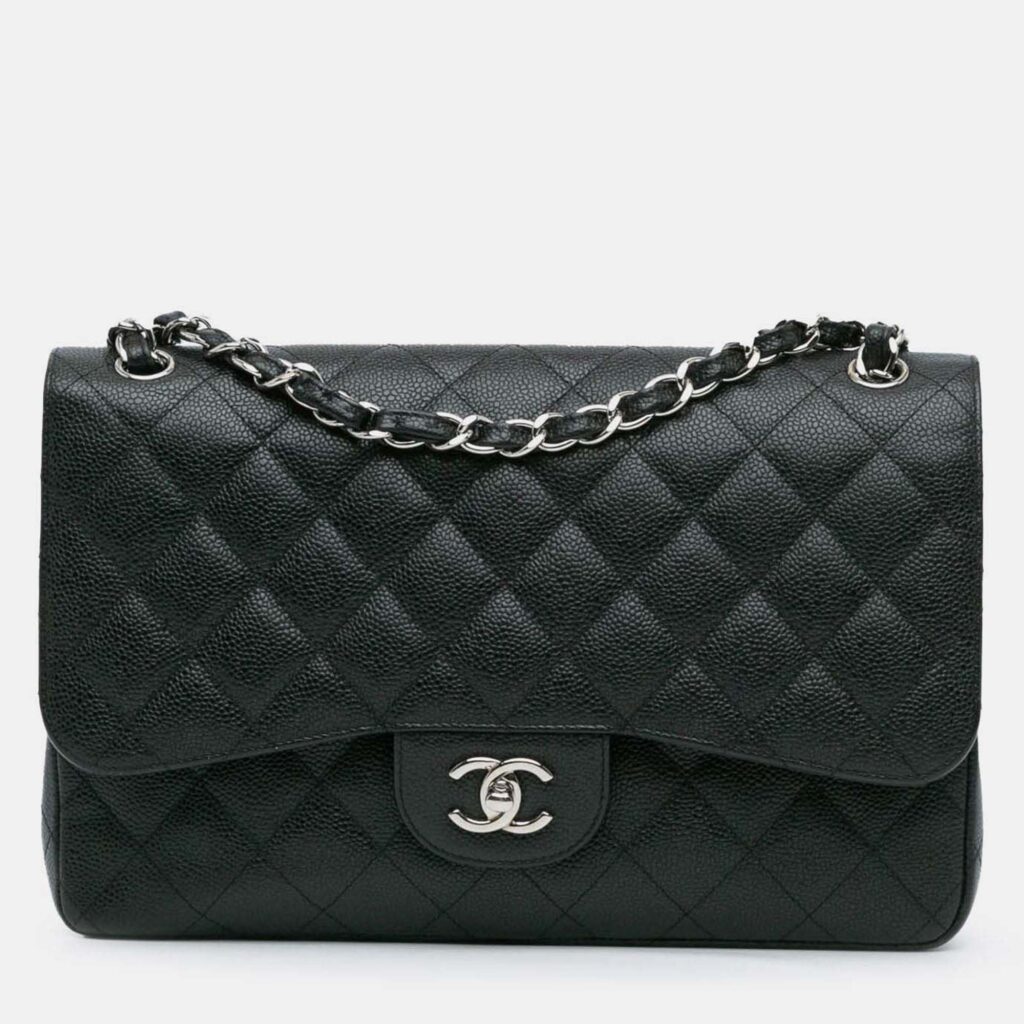 Chanel Classic Double Flap Jumbo Black Caviar Shoulder Bag Chanel Classic Double Flap Jumbo Black Caviar Shoulder Bag