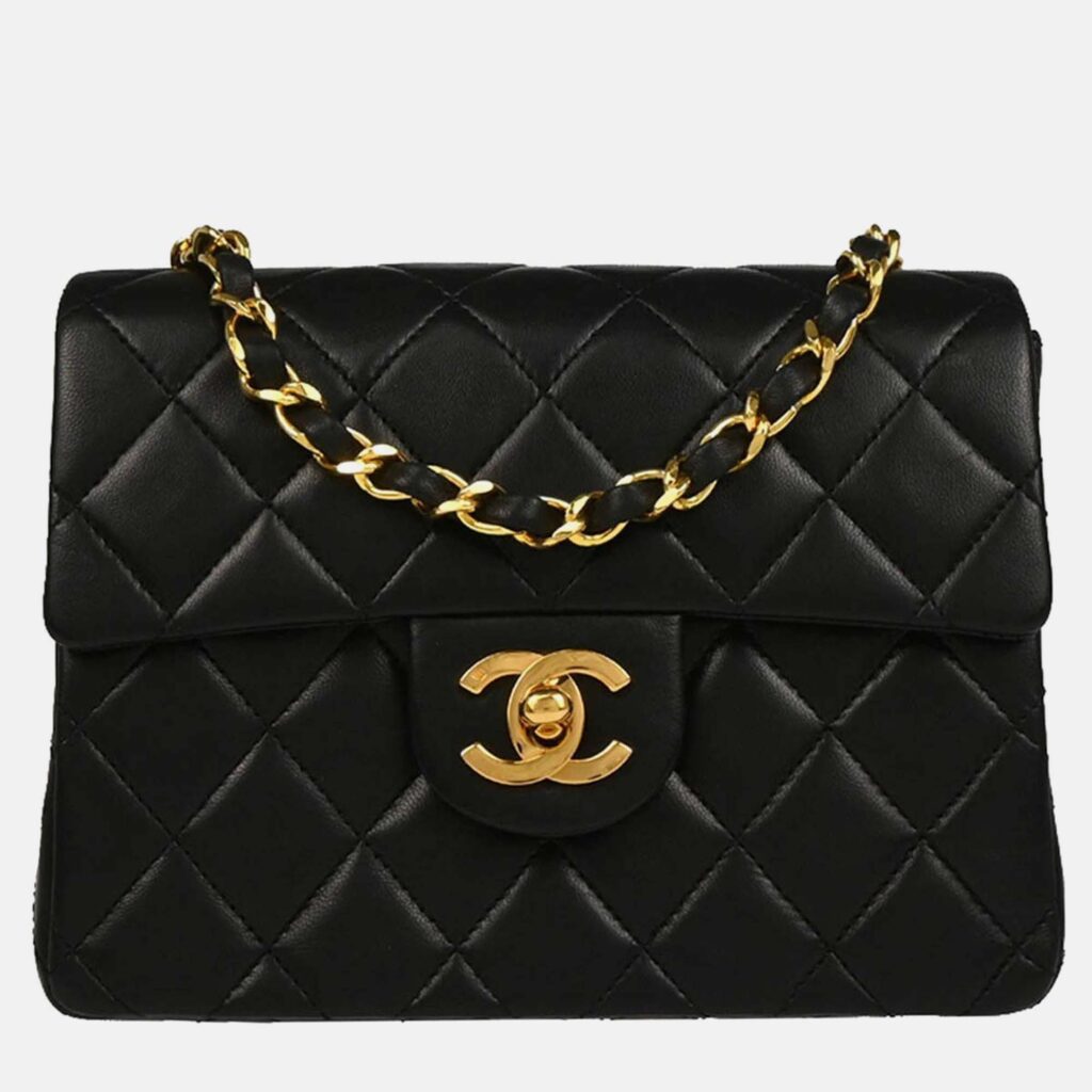 Chanel Classic Square Flap Mini Black Lambskin Shoulder Bag Chanel Classic Square Flap Mini Black Lambskin Shoulder Bag