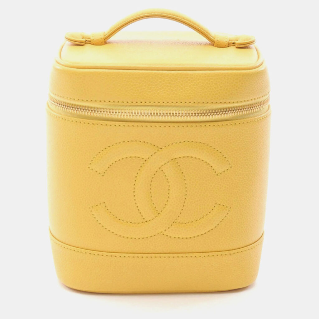 Chanel Coco Mark Yellow Grained Calfskin Handbag Chanel Coco Mark Yellow Grained Calfskin Handbag