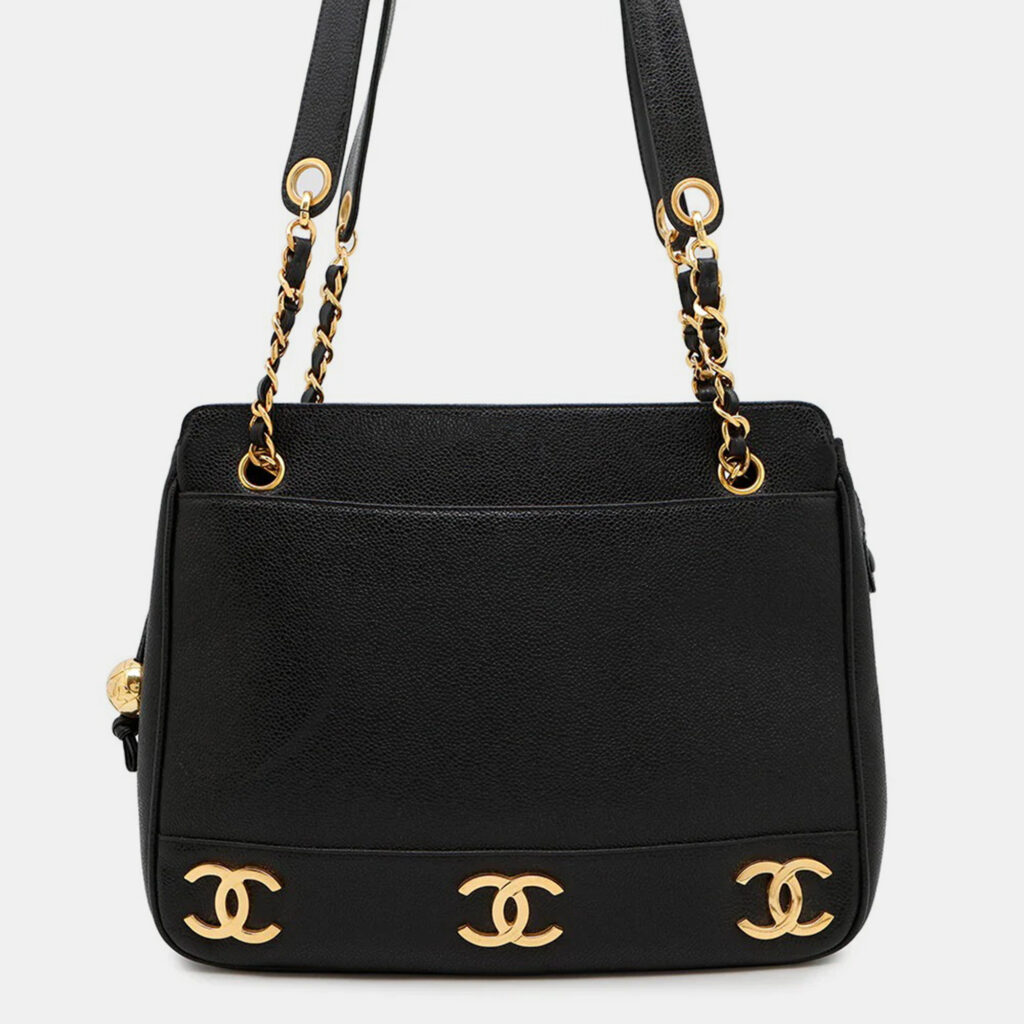 Chanel CC Black Caviar Leather Tote Bag Chanel CC Black Caviar Leather Tote Bag