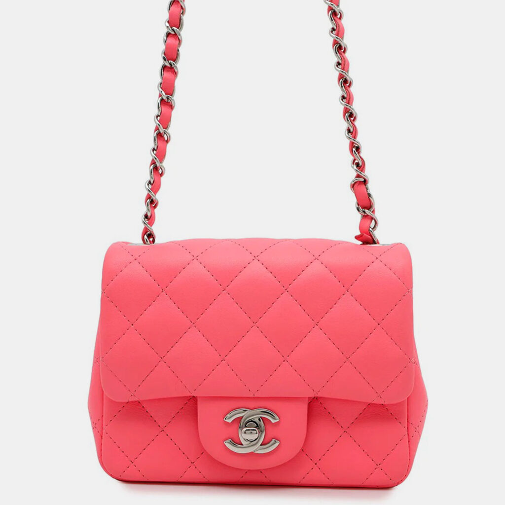 Chanel Mini Flap Pink Lambskin Shoulder Bag Chanel Mini Flap Pink Lambskin Shoulder Bag