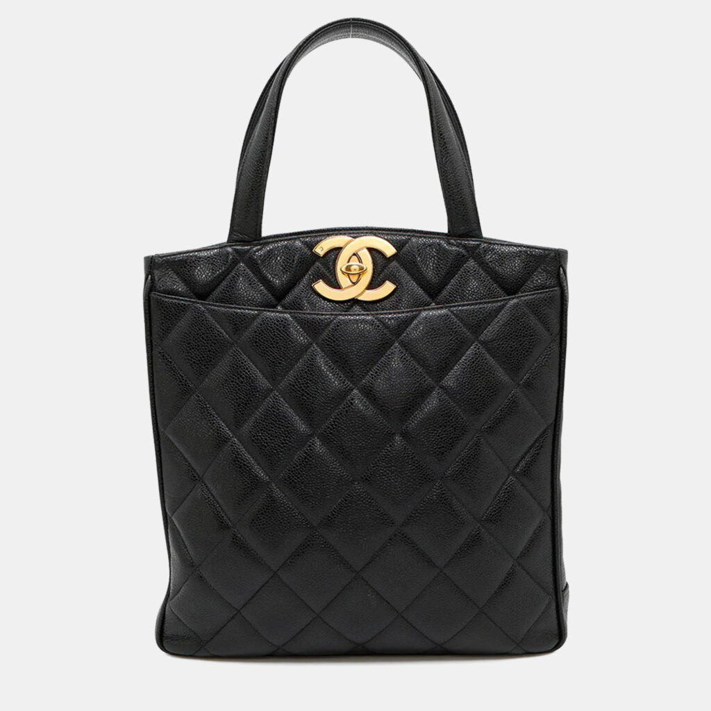Chanel Deca Coco Black Caviar Leather Tote Bag Chanel Deca Coco Black Caviar Leather Tote Bag