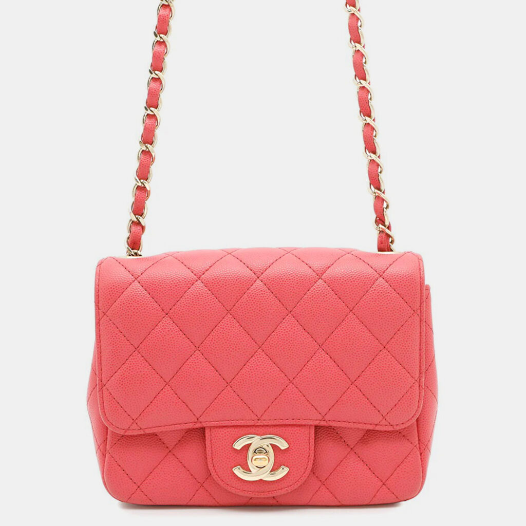 Chanel Matelassé Pink Caviar Leather Chain Shoulder Bag Chanel Matelassé Pink Caviar Leather Chain Shoulder Bag