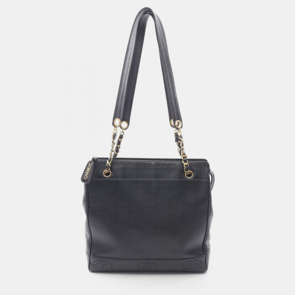 Chanel Triple Coco Shoulder Tote Bag Calfskin Black Ghw Cc Chanel Triple Coco Shoulder Tote Bag Calfskin Black Ghw Cc