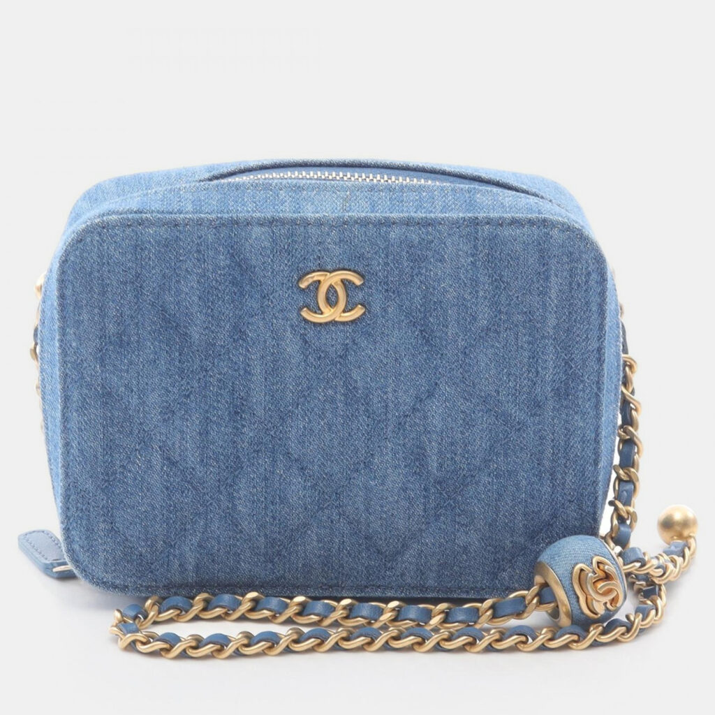 Chanel Matelasse Chain Shoulder Bag Denim Blue Ghw Chanel Matelasse Chain Shoulder Bag Denim Blue Ghw