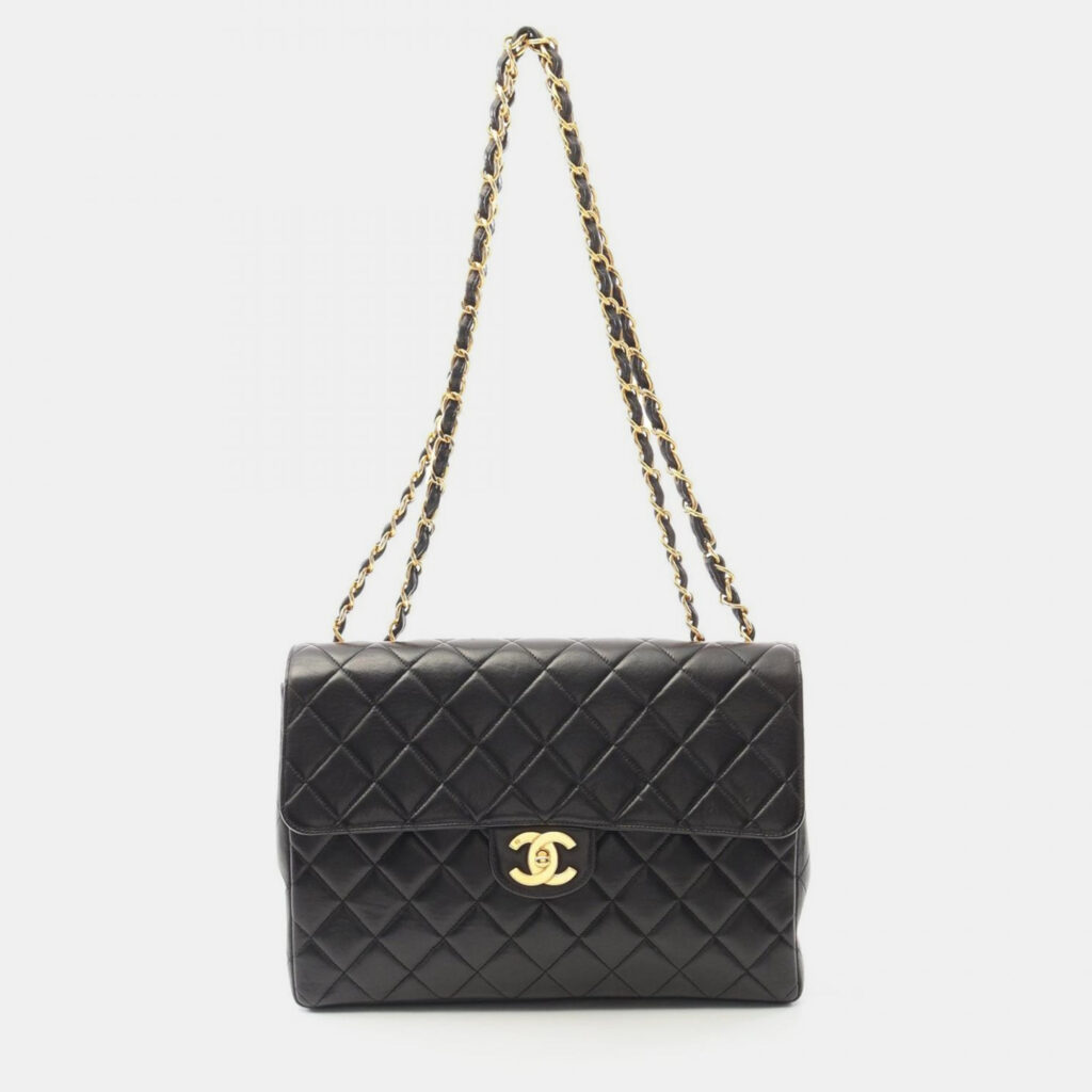 Chanel Jumbo Matelasse 30 Single Flap Chain Shoulder Bag Lambskin Chanel Jumbo Matelasse 30 Single Flap Chain Shoulder Bag Lambskin