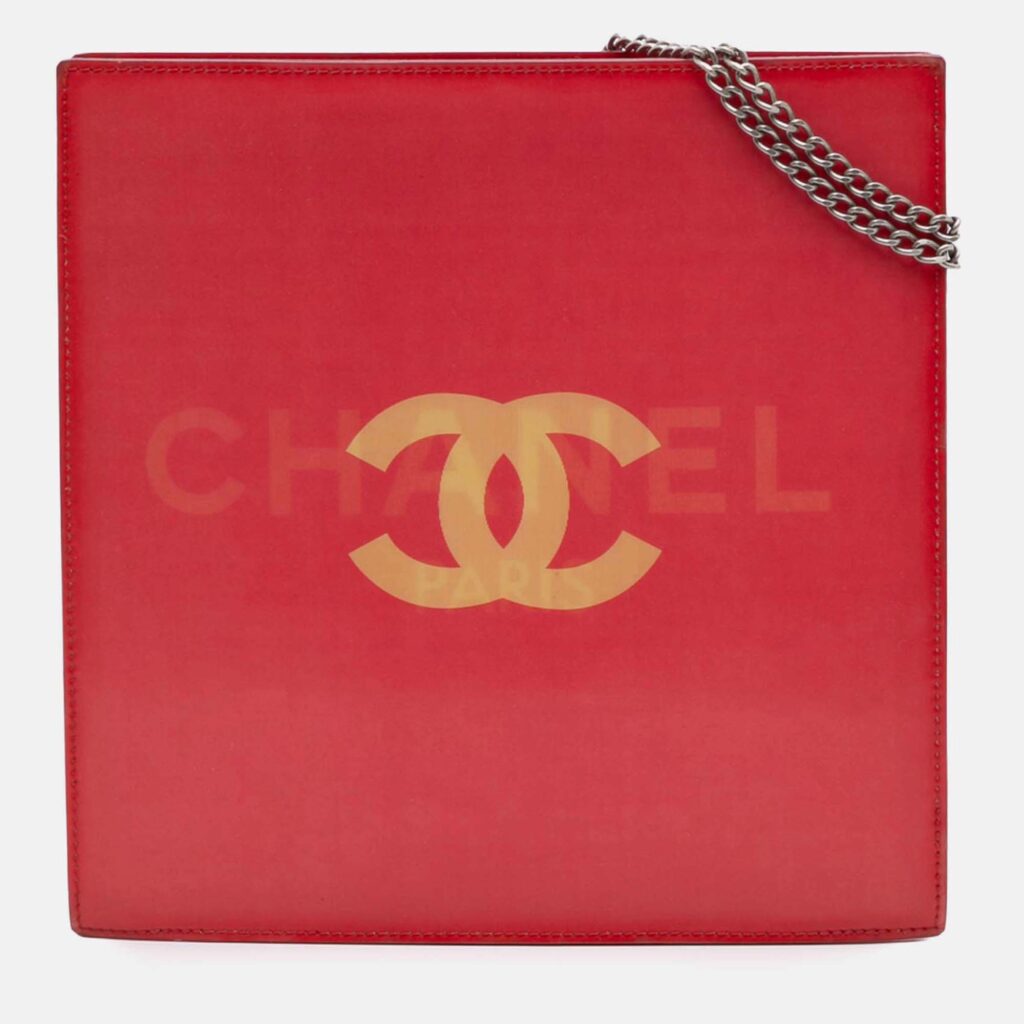 Chanel Red Vinyl Hologram CC Shoulder Bag Chanel Red Vinyl Hologram CC Shoulder Bag
