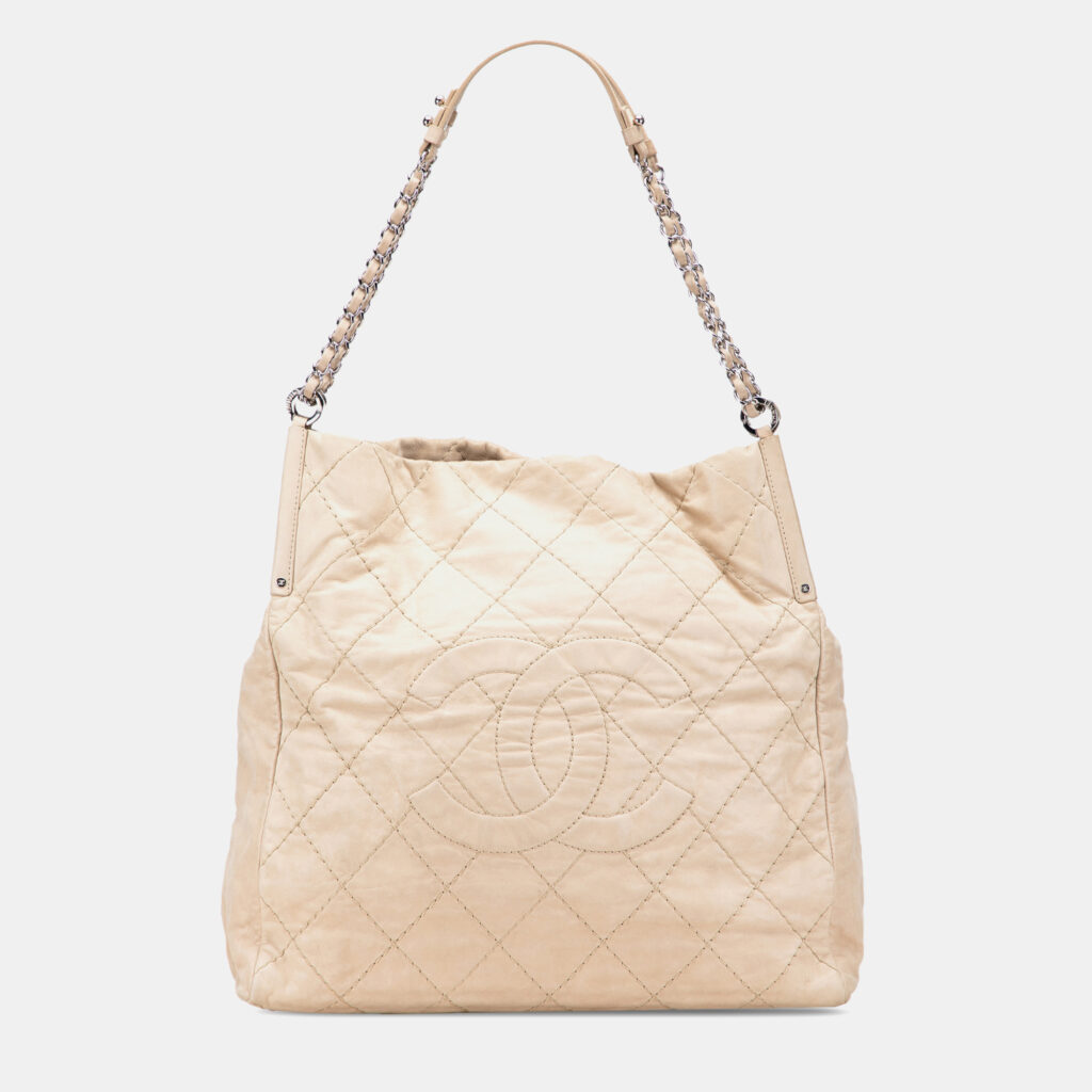 Chanel Beige Iridescent Calfskin Sea Hit Tote Chanel Beige Iridescent Calfskin Sea Hit Tote