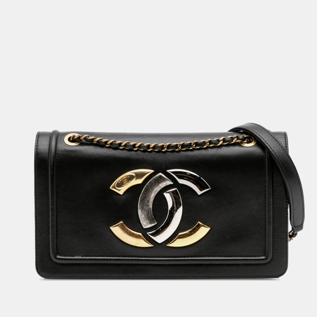 Chanel Black Lambskin CC Antico Flap Bag Chanel Black Lambskin CC Antico Flap Bag