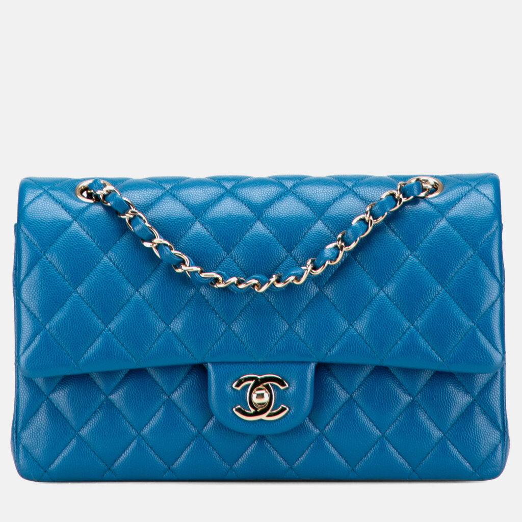 Chanel Blue Medium Classic Caviar Double Flap Chanel Blue Medium Classic Caviar Double Flap