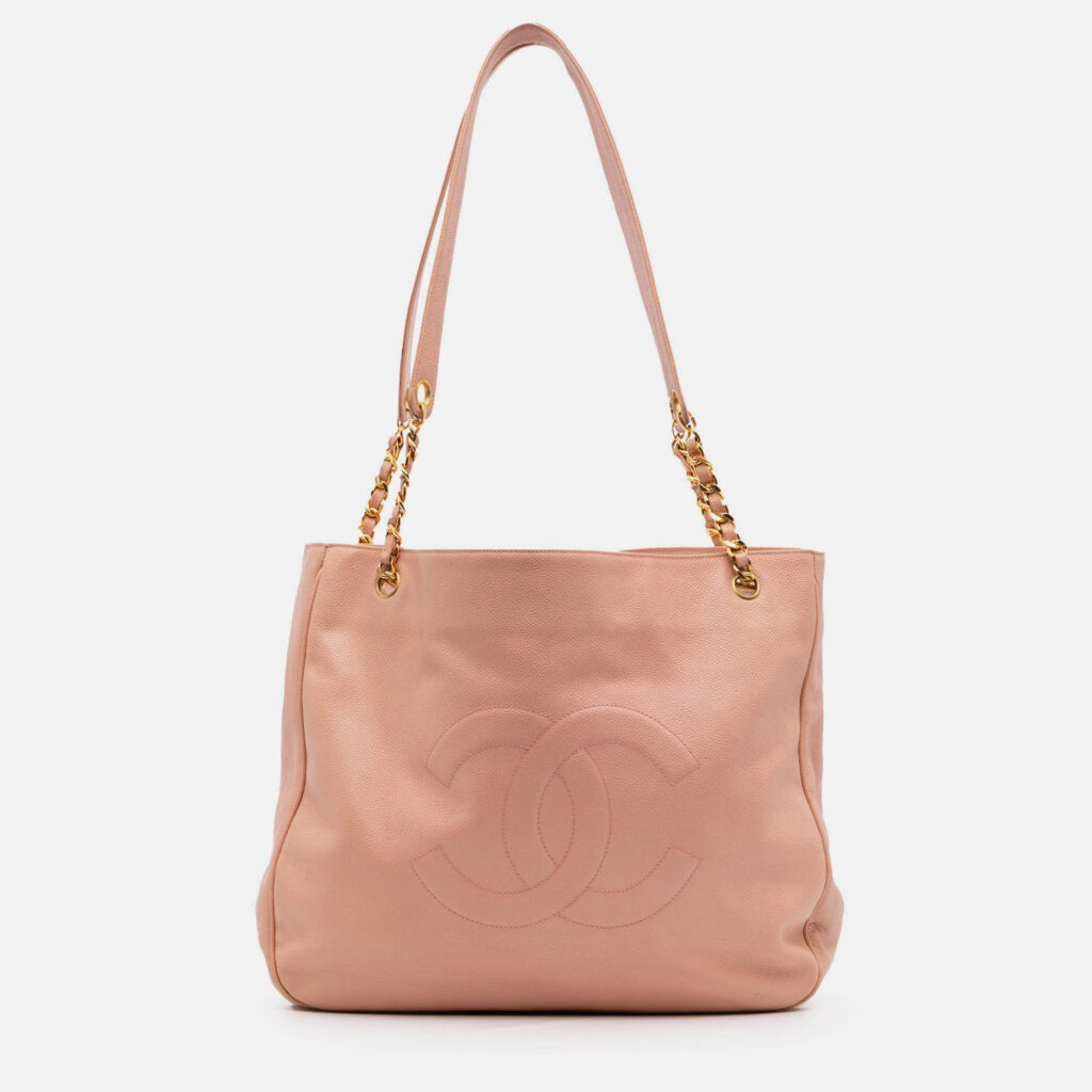 Chanel Pink CC Caviar Chain Tote Chanel Pink CC Caviar Chain Tote