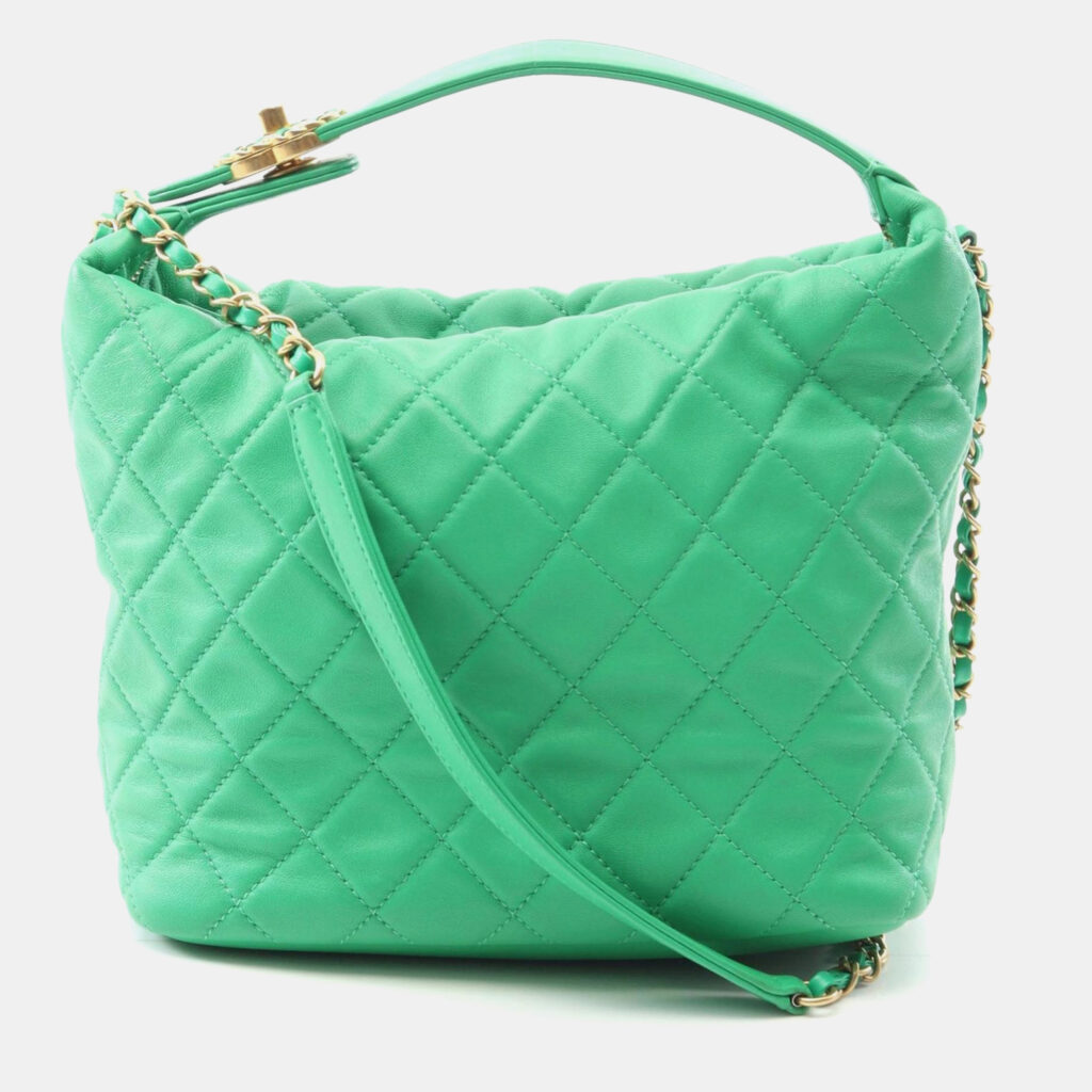 Chanel Green Lambskin Hobo Bag Chanel Green Lambskin Hobo Bag