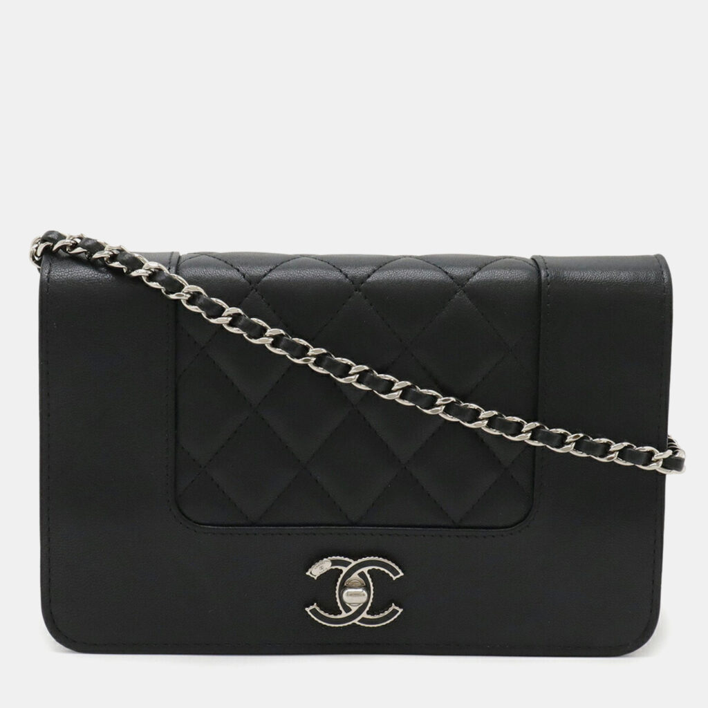 Chanel Mademoiselle Black Leather Chain Wallet Chanel Mademoiselle Black Leather Chain Wallet