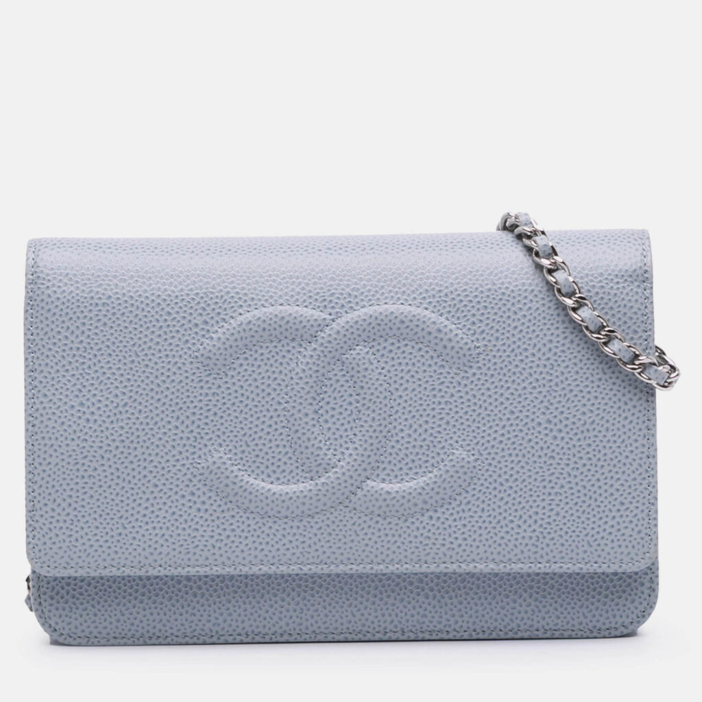Chanel Blue CC Caviar Wallet On Chain Chanel Blue CC Caviar Wallet On Chain