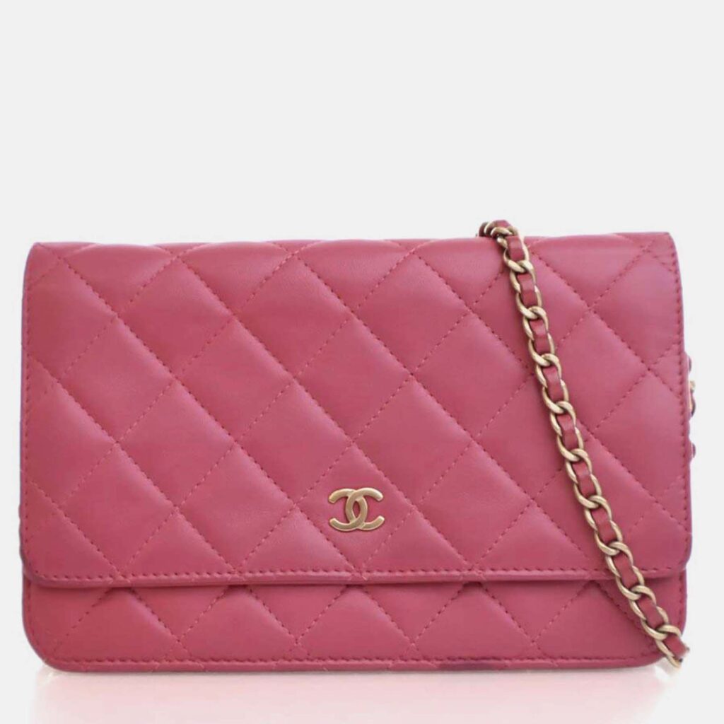 Chanel Classic Pink Lambskin Wallet On Chain Chanel Classic Pink Lambskin Wallet On Chain