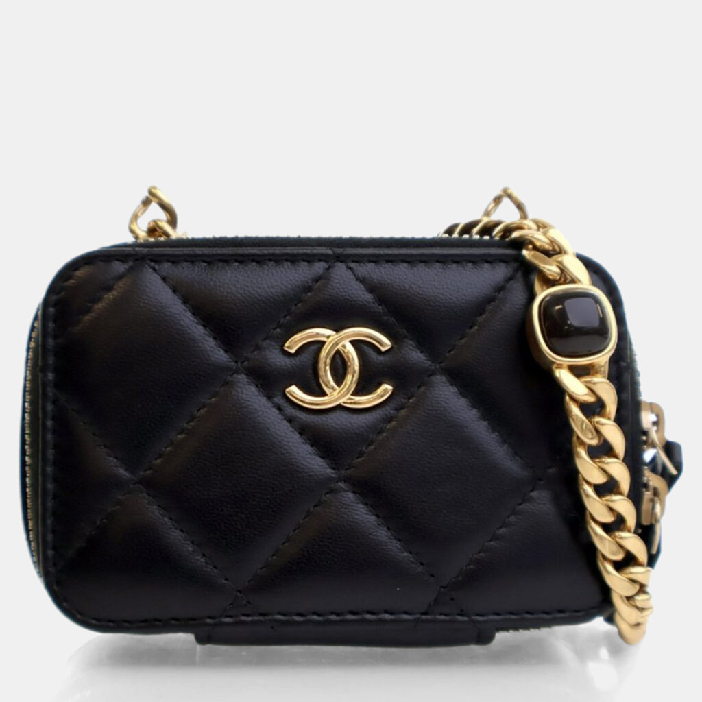 Chanel Candy Mini Black Lambskin Clutch with Chain Chanel Candy Mini Black Lambskin Clutch with Chain