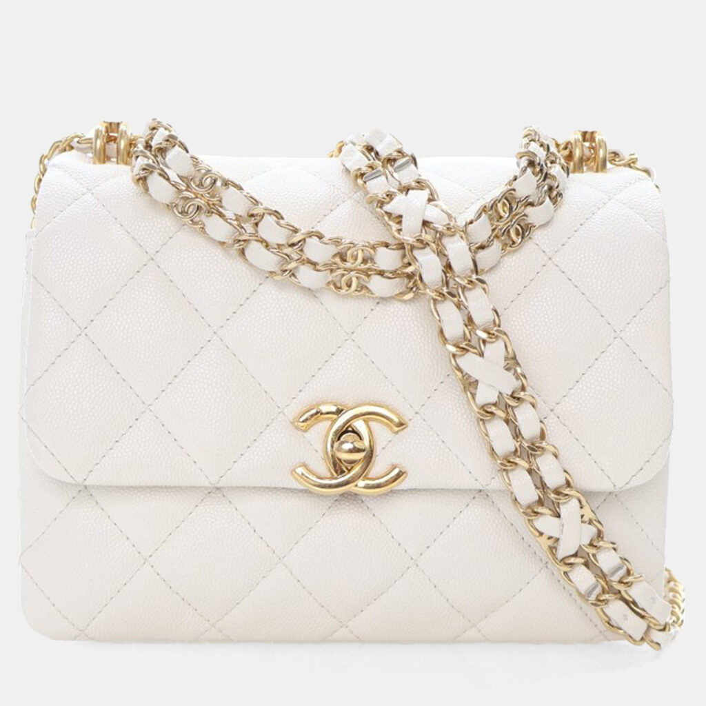 Chanel White Caviar Coco Flap Bag Chanel White Caviar Coco Flap Bag