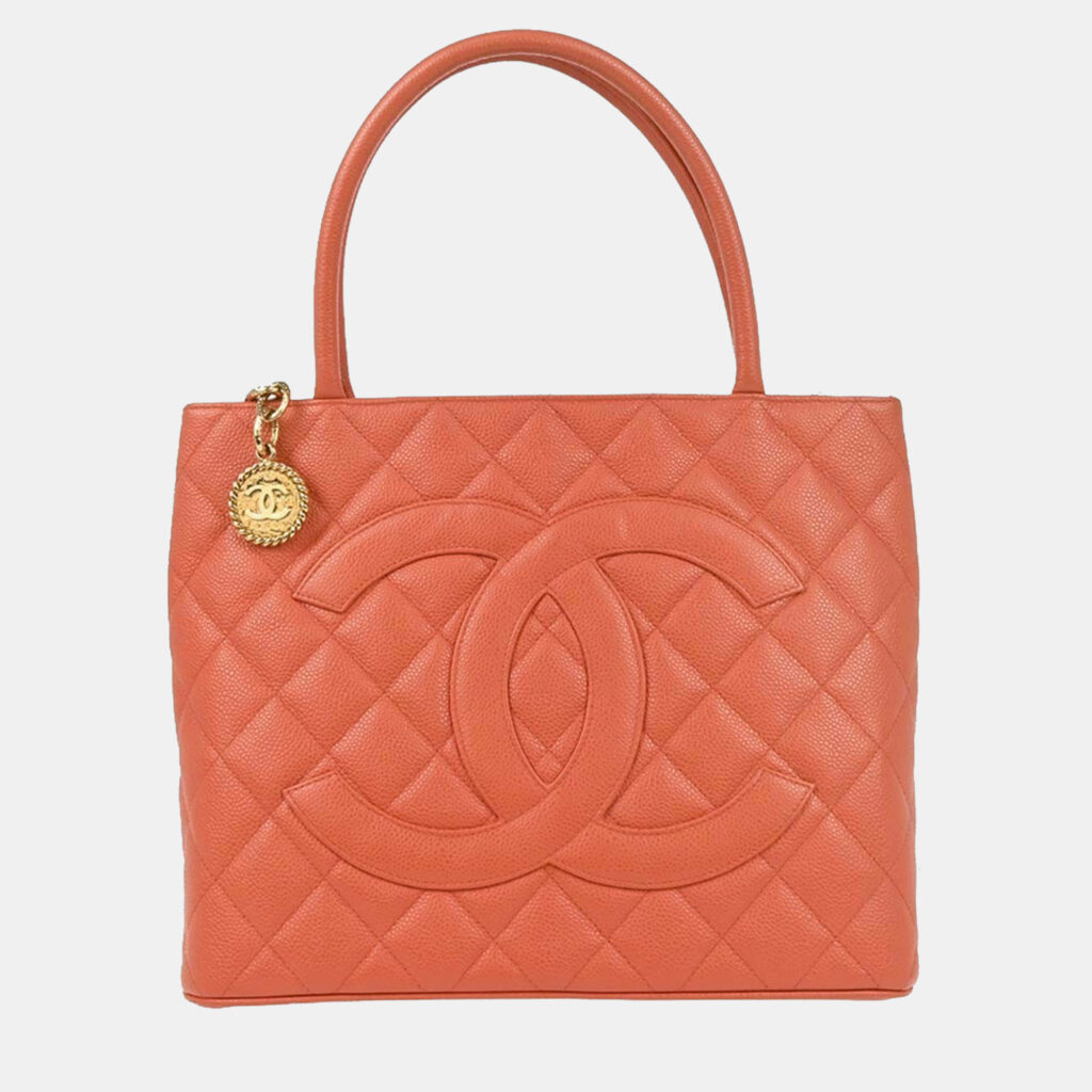 Chanel Medallion Salmon Pink Leather Tote Bag Chanel Medallion Salmon Pink Leather Tote Bag