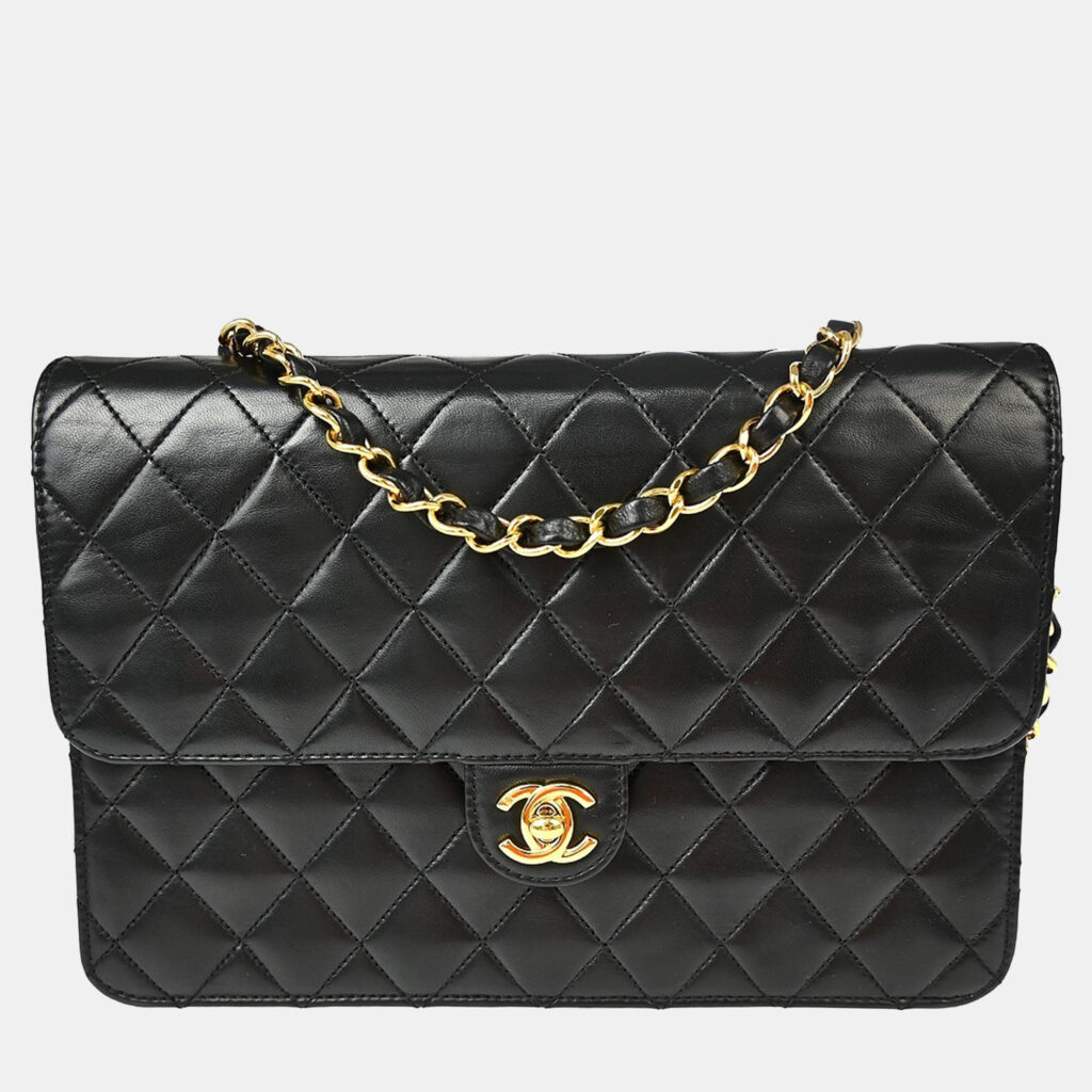 Chanel Classic Flap Medium Black Lambskin Shoulder Bag