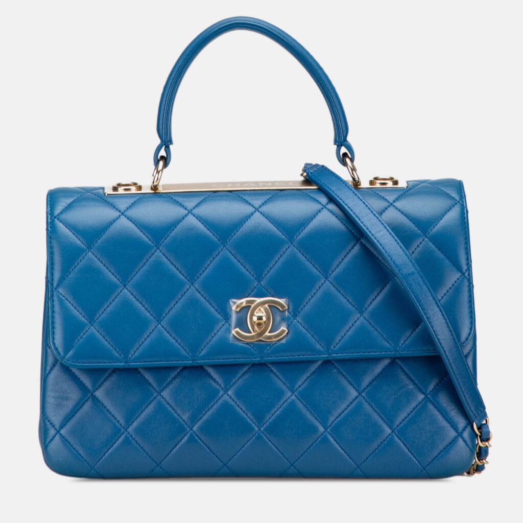 Chanel Blue Medium Lambskin Trendy CC Top Handle Bag Chanel Blue Medium Lambskin Trendy CC Top Handle Bag
