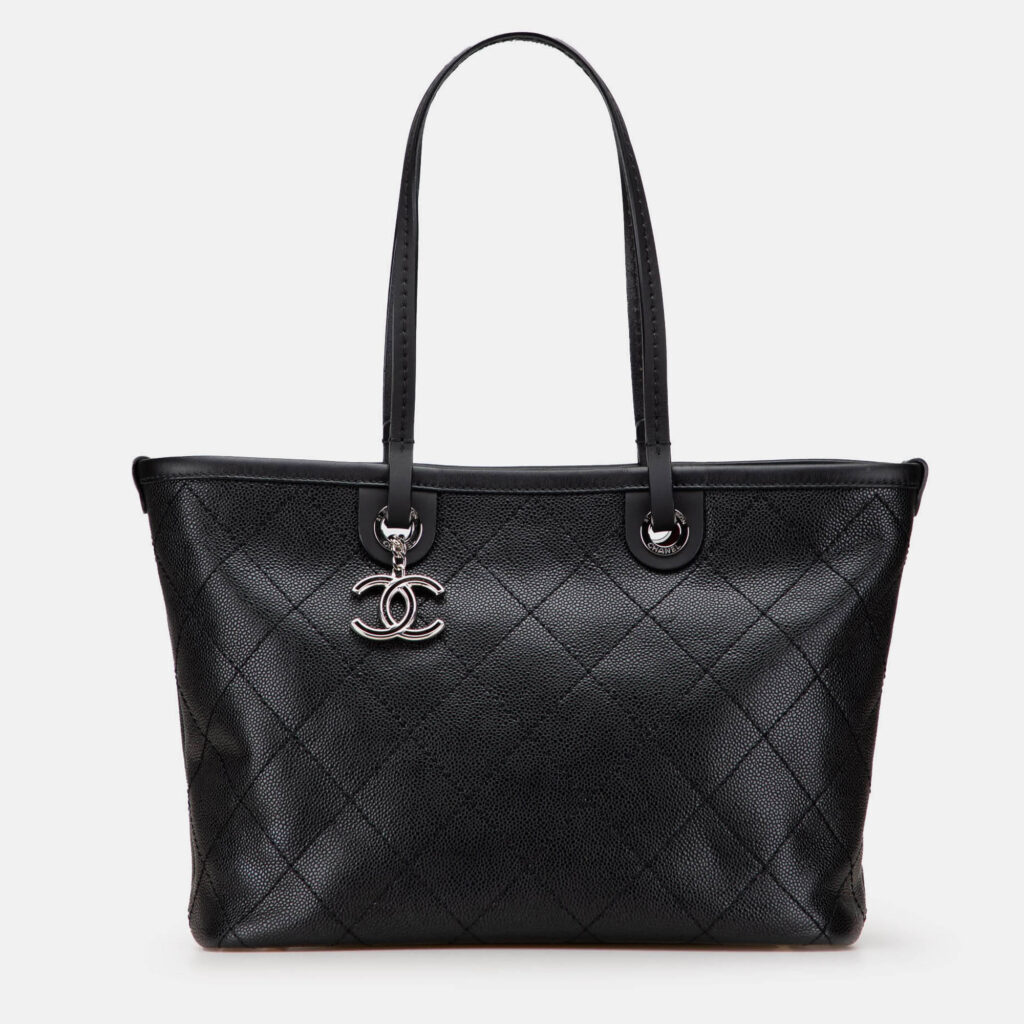 Chanel Black CC Caviar Wild Stitch On The Road Tote Chanel Black CC Caviar Wild Stitch On The Road Tote