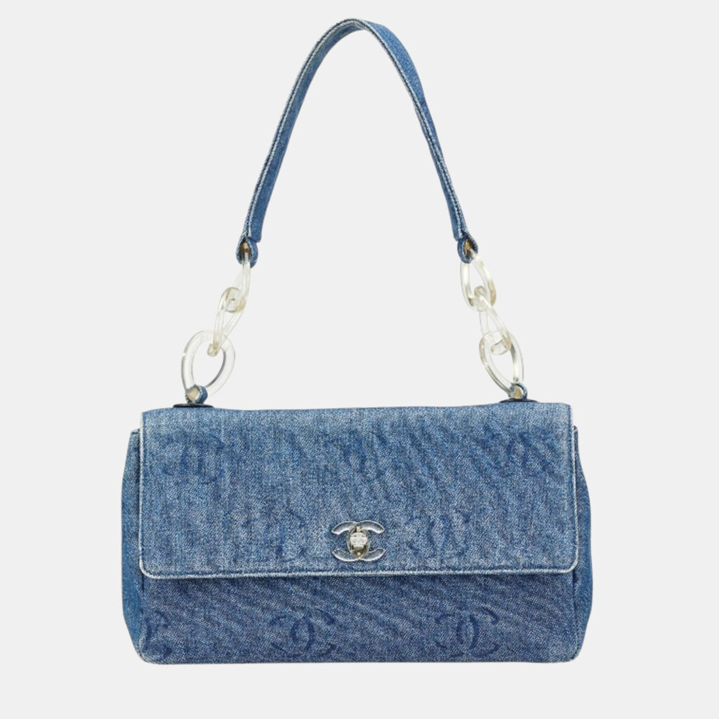 Chanel Coco Mark Shoulder Bag Indigo Blue Denim Chanel Coco Mark Shoulder Bag Indigo Blue Denim