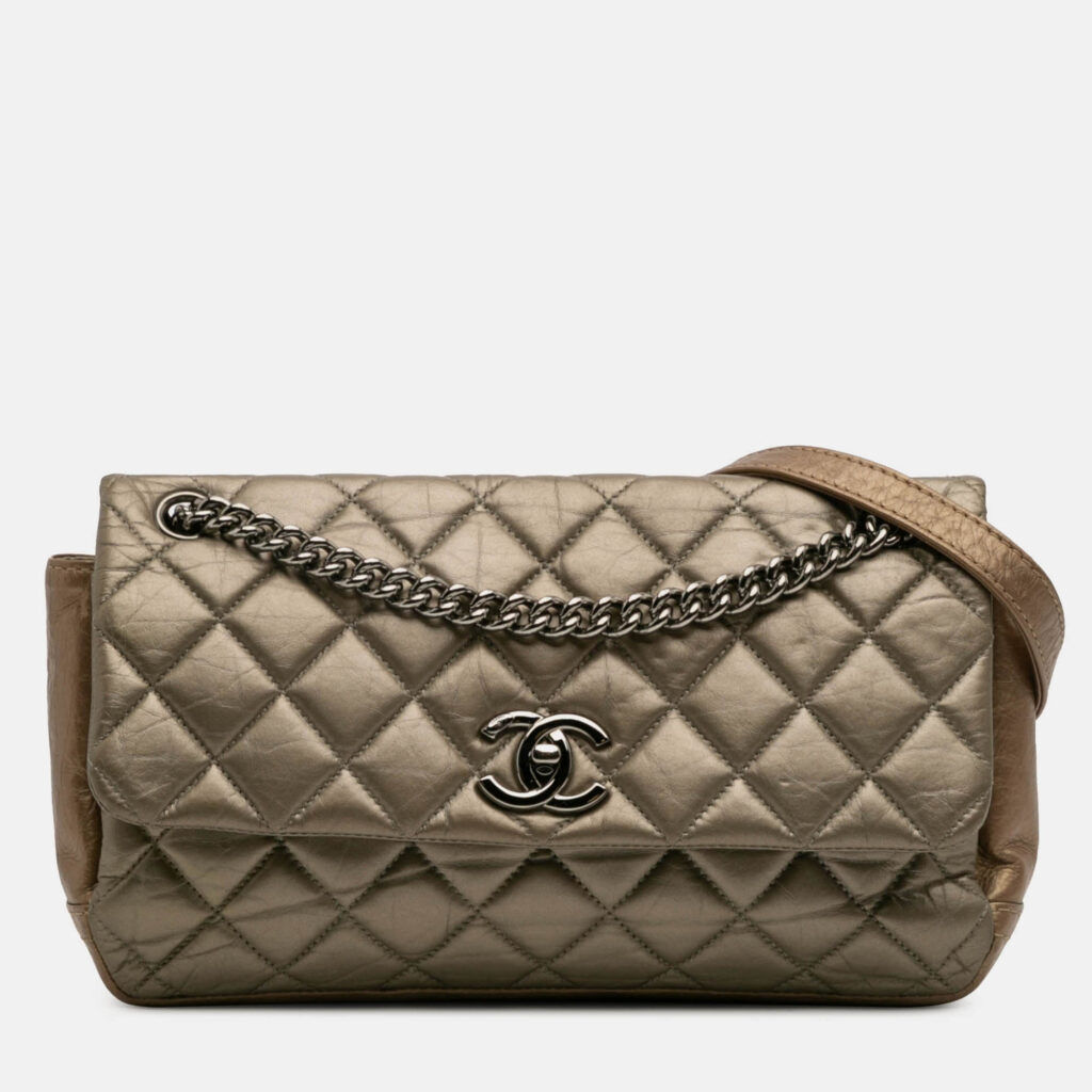 Chanel Brown Small Aged Calfskin Lady Pearly Flap Chanel Brown Small Aged Calfskin Lady Pearly Flap