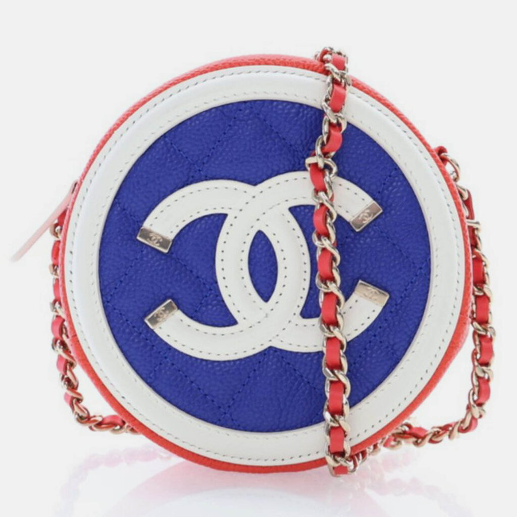 Chanel Multicolor Caviar Round Filigree Clutch With Chain Chanel Multicolor Caviar Round Filigree Clutch With Chain