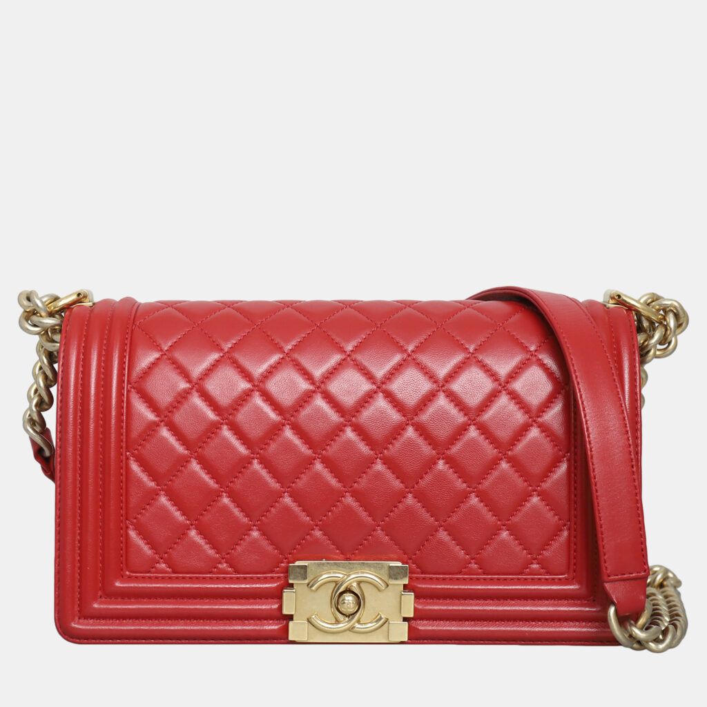 Chanel Old Medium Lambskin Boy Bag Chanel Old Medium Lambskin Boy Bag