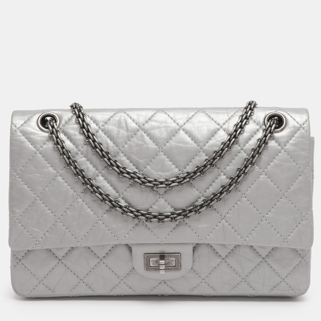 Chanel Silver Quilted Leather 226 Classic Reissue 2.55 Flap Bag Chanel Silver Quilted Leather 226 Classic Reissue 2.55 Flap Bag