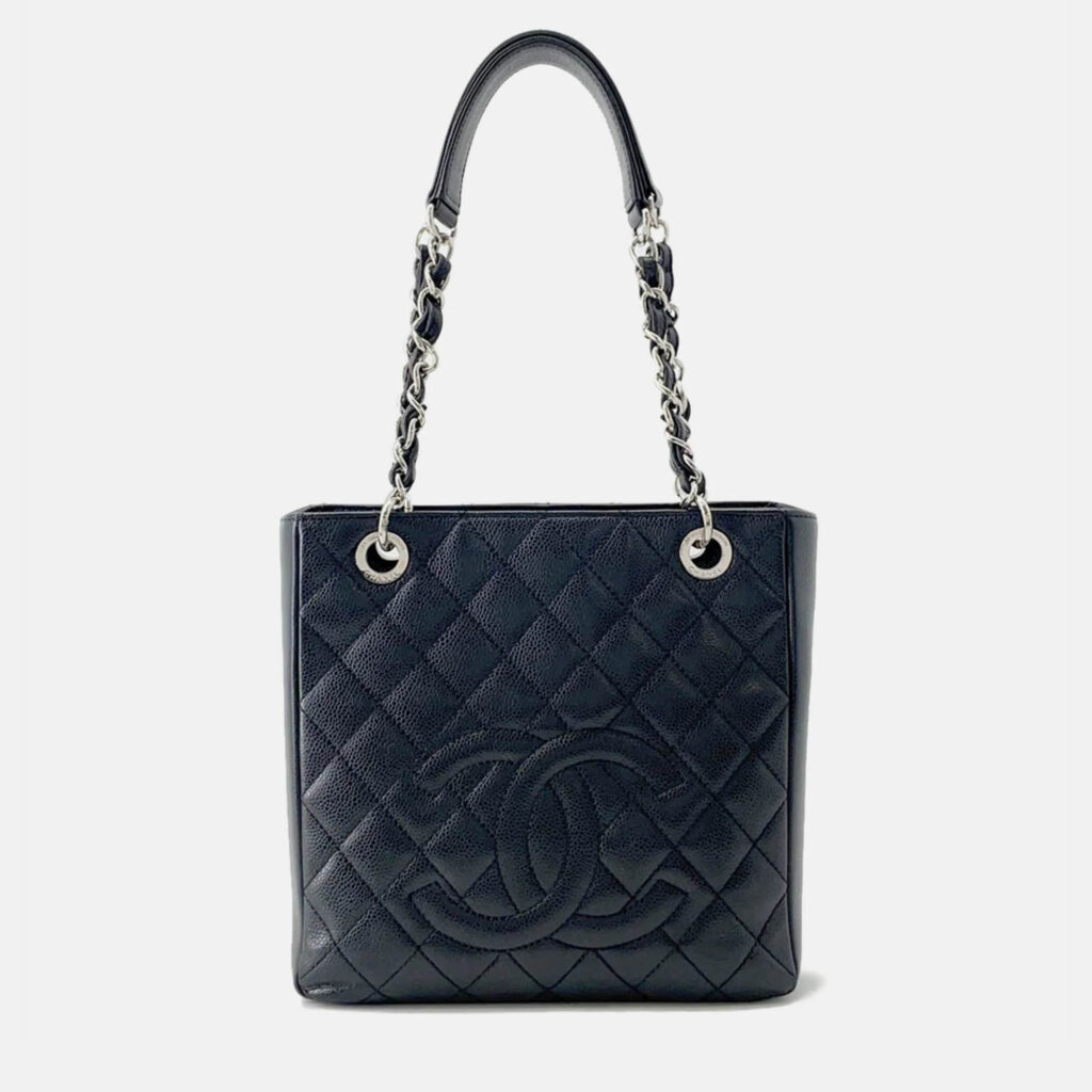 Chanel Pst Chaintote Bag Black Caviar Leather