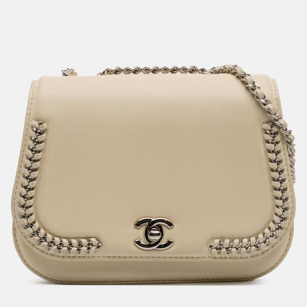 luxury-women-chanel-used-handbags-p1212628-008-1.jpg Chanel Cream Small Calfskin Braided Chic Flap Bag