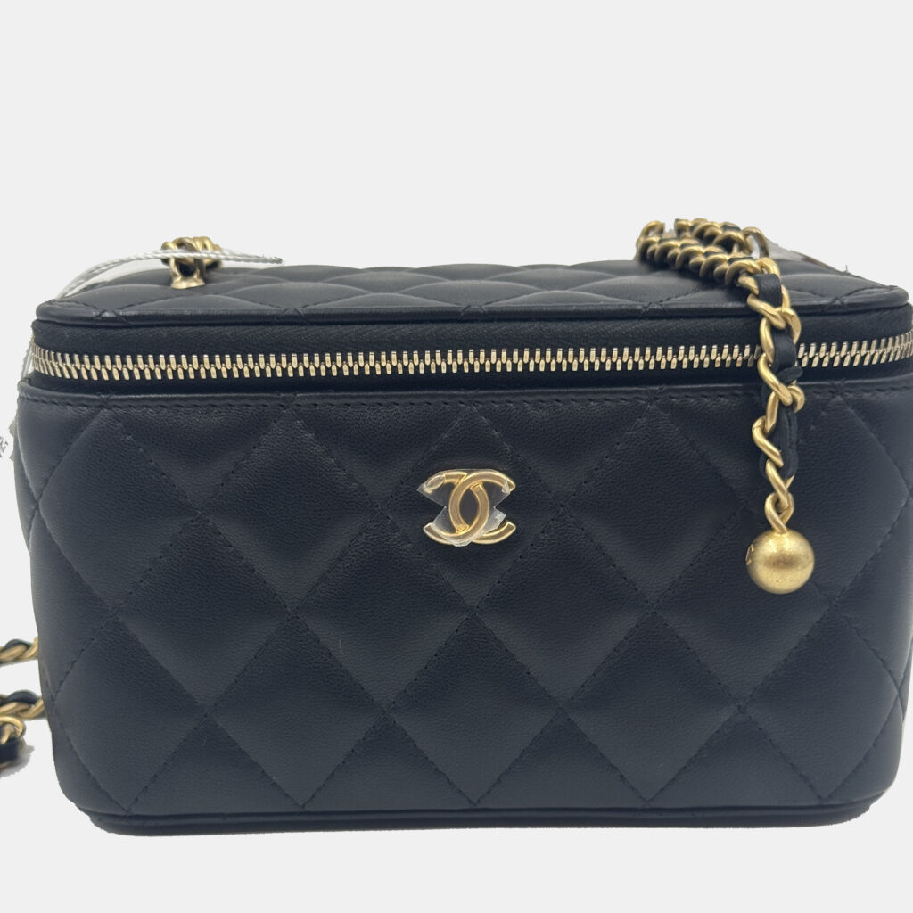 Chanel Vanity With Chain Black Lambskin Bag