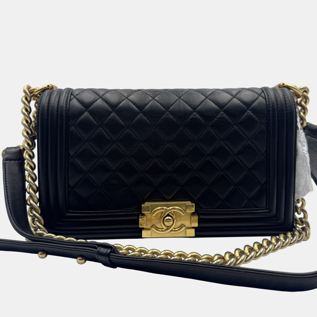 Chanel Black Quilted Leather Medium Boy Flap Bag