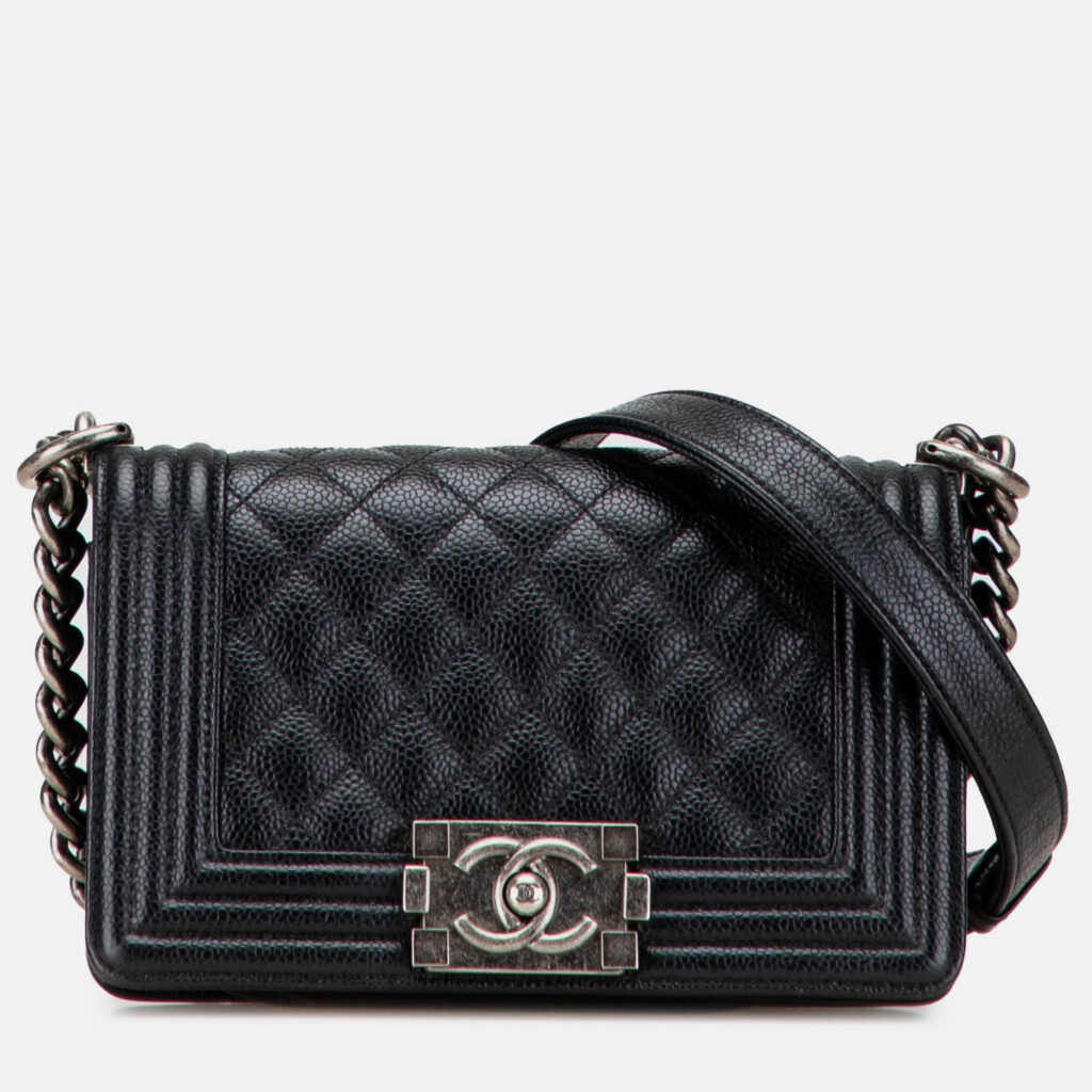 Chanel Black Small Quilted Caviar Boy Flap Chanel Black Small Quilted Caviar Boy Flap