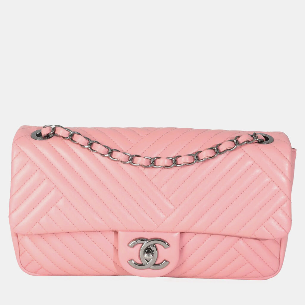 Chanel Pink Lambskin Medium CC Crossing Flap Bag