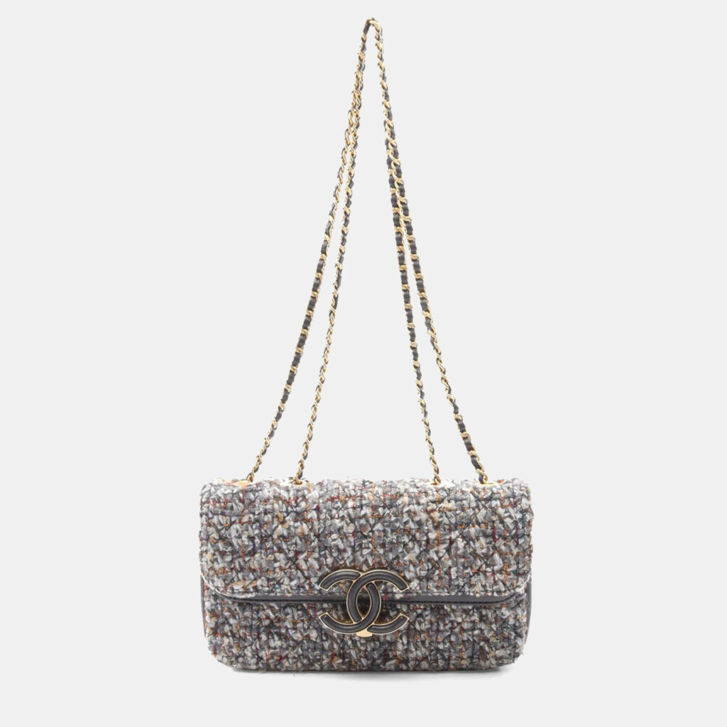 Chanel Multicolor Small Quilted Tweed CC Chic Double Flap Chanel Multicolor Small Quilted Tweed CC Chic Double Flap