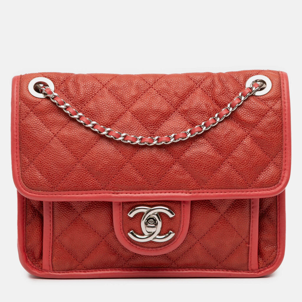 Chanel Red Small Caviar French Riviera Flap Chanel Red Small Caviar French Riviera Flap