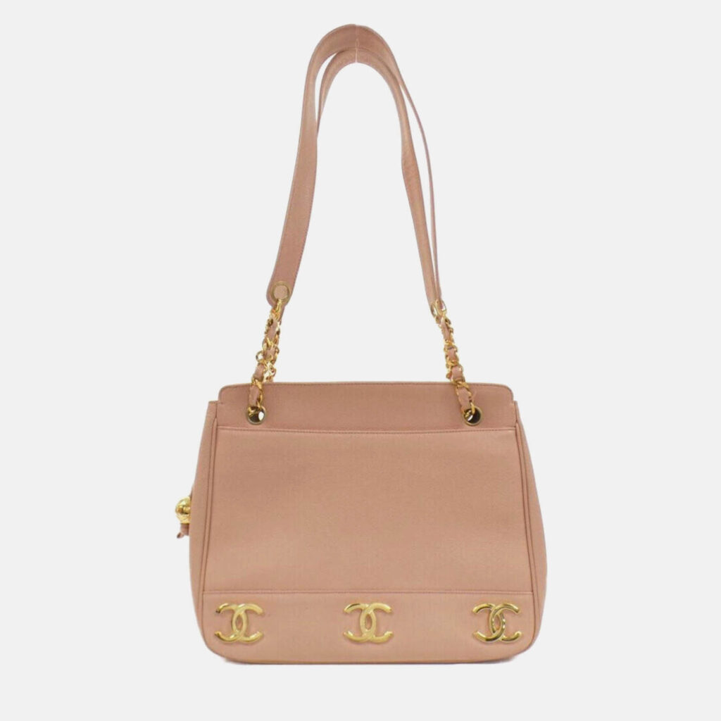 Chanel CC Pink Leather Shoulder Bag Chanel CC Pink Leather Shoulder Bag