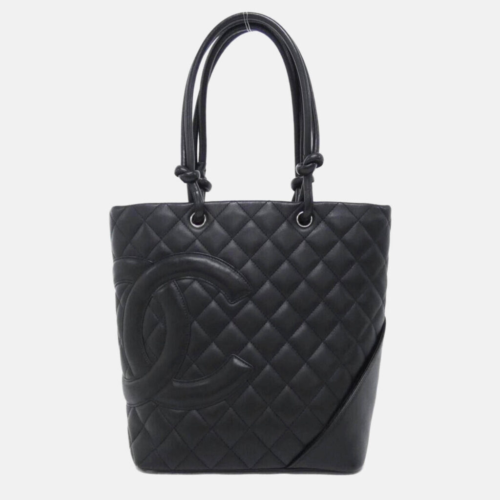 Chanel Cambon Ligne Black Leather Shoulder Bag
