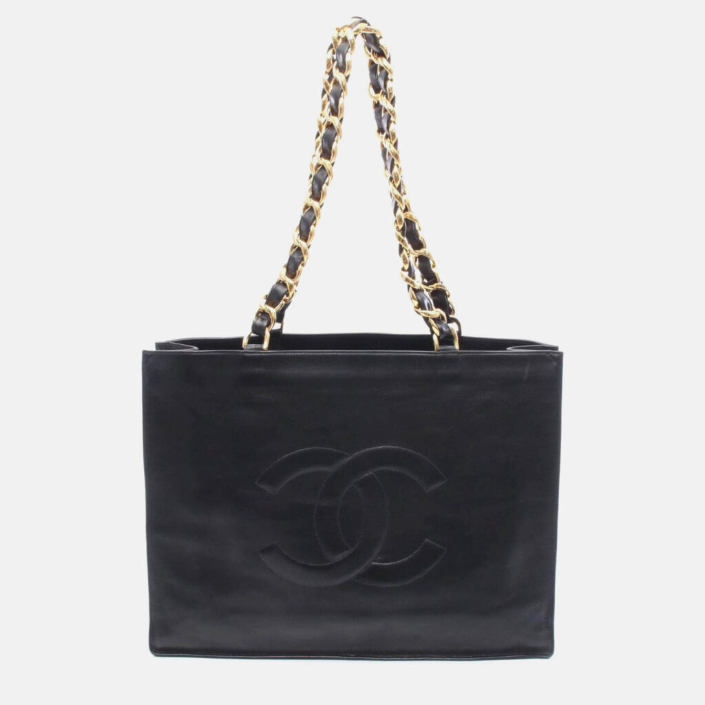 Chanel CC Black Lambskin Shoulder Bag