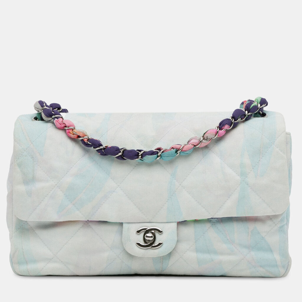 Chanel Blue Quilted Jungle Jeans Flap