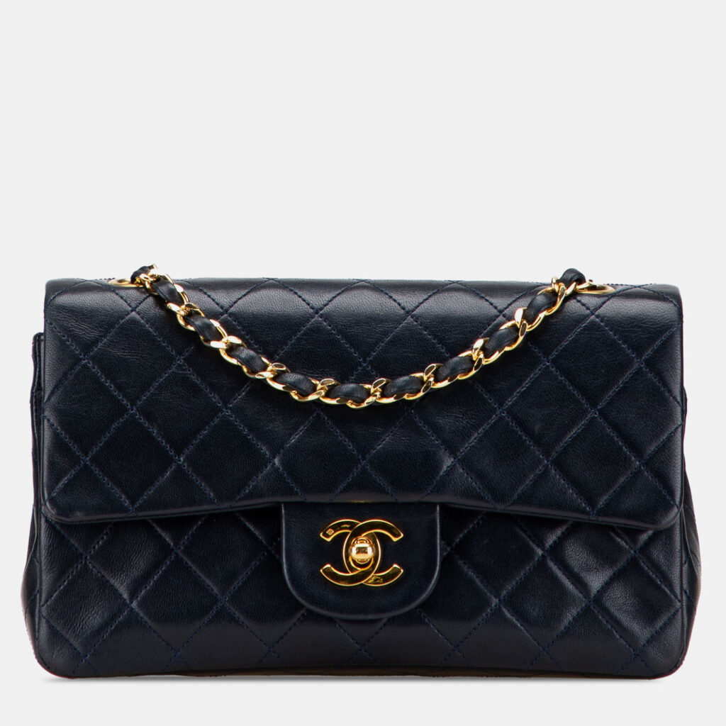 Chanel Blue Small Classic Lambskin Double Flap Chanel Blue Small Classic Lambskin Double Flap