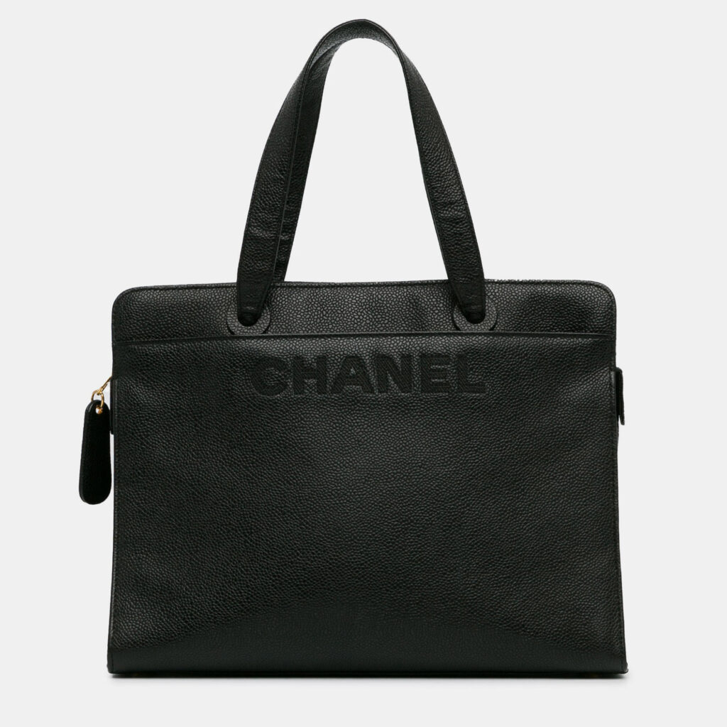 Chanel Black CC Caviar Leather Tote