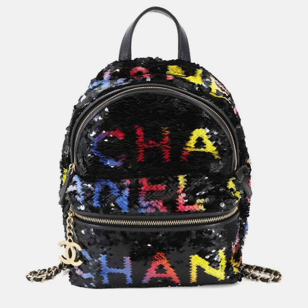 Chanel Paris-Los Angeles Black Sequin Backpack Chanel Paris-Los Angeles Black Sequin Backpack
