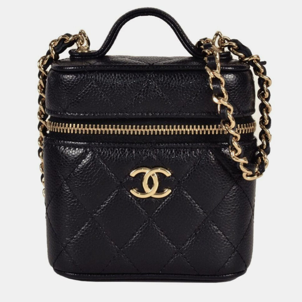 Chanel Vanity Mini Black Leather Shoulder Bag