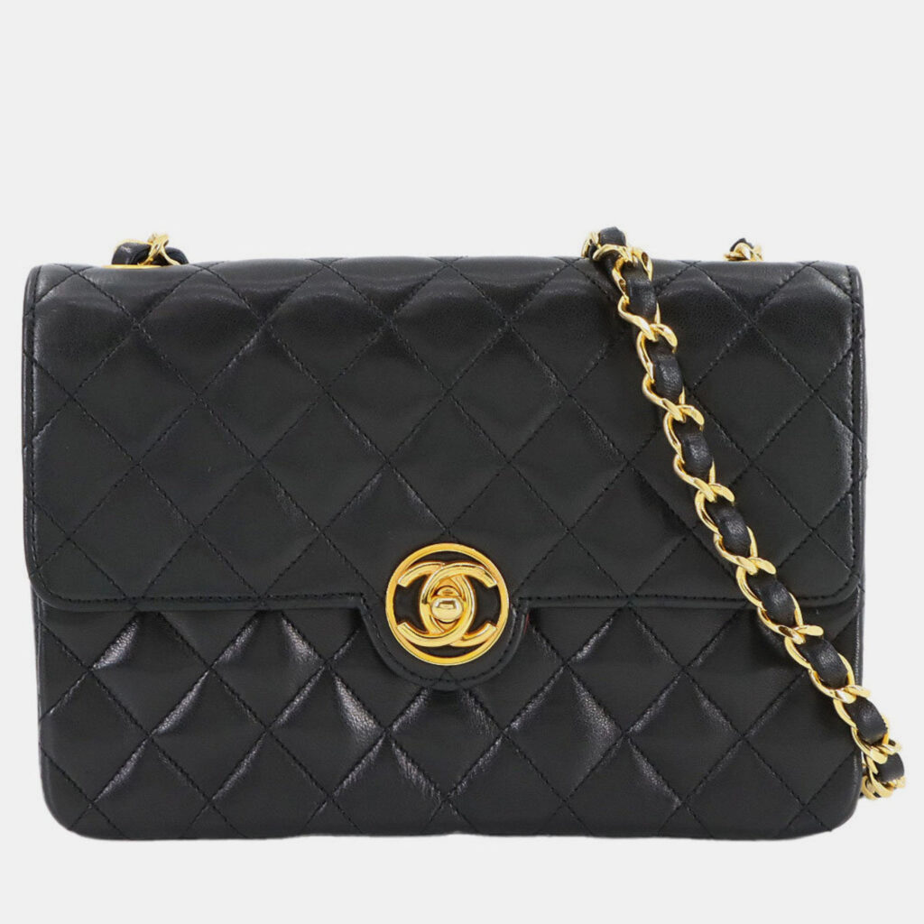 Chanel Vintage CC Mini Quilted Lambskin Chain Flap Bag