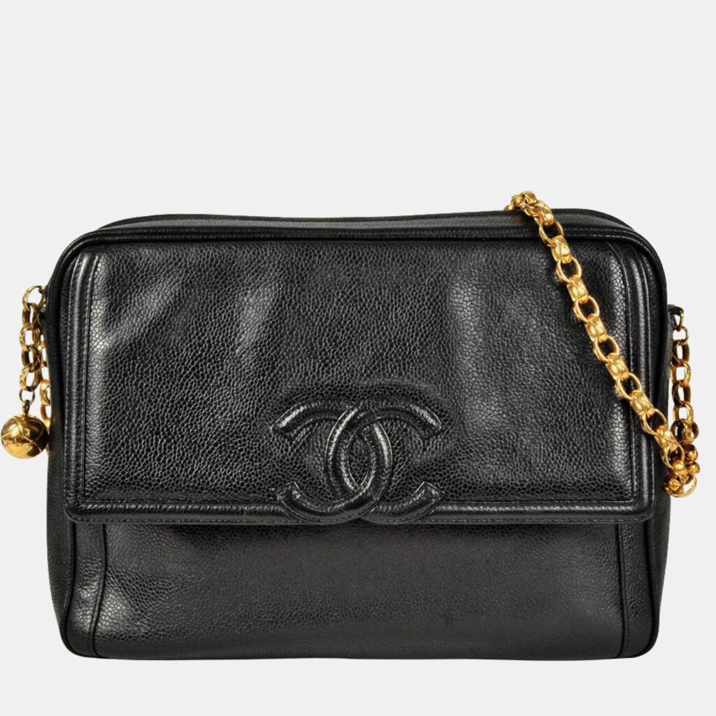 Chanel CC Black Caviar Leather Camera Bag Chanel CC Black Caviar Leather Camera Bag