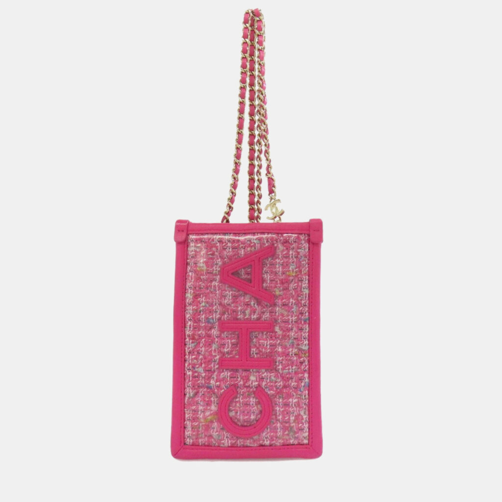 Chanel Vinyl Tweed Calfskin Chain Shoulder Bag Chanel Vinyl Tweed Calfskin Chain Shoulder Bag